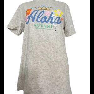 Aloha Aulani Graphic Tee - Light Heather Gray small